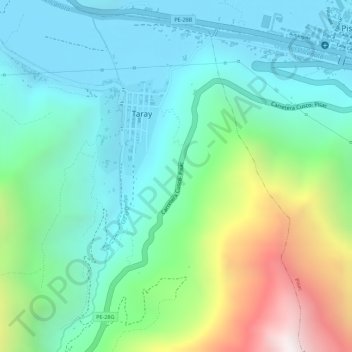 Mirador Tarayの地形図、標高、地勢