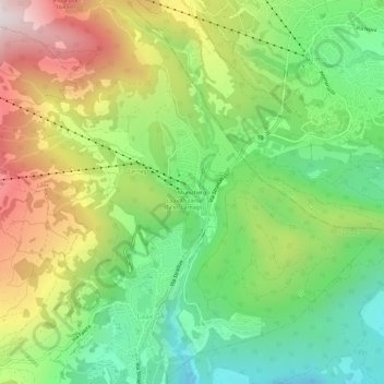 Murschetgの地形図、標高、地勢