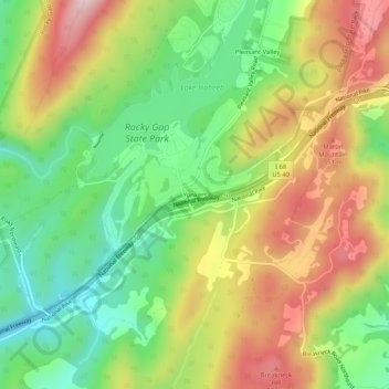 Yonkersの地形図、標高、地勢