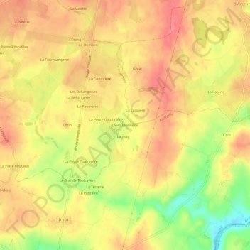La Poissonnerieの地形図、標高、地勢