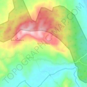Mario Rilauの地形図、標高、地勢
