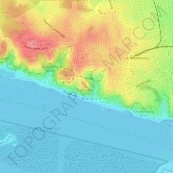 Süllbergの地形図、標高、地勢
