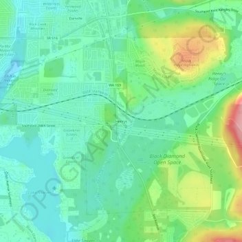 Henrysの地形図、標高、地勢