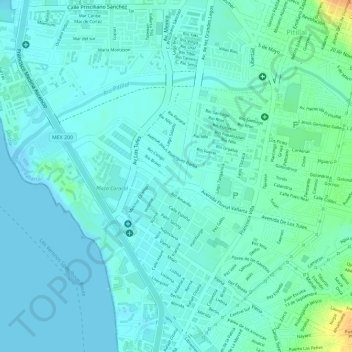 fluvialの地形図、標高、地勢