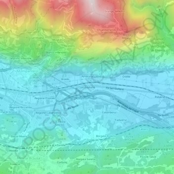 San Giulianoの地形図、標高、地勢