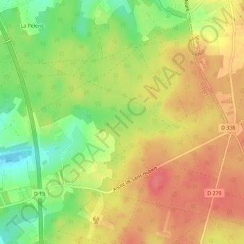 Forêt de Bercéの地形図、標高、地勢