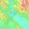 Mitrovicëの地形図、標高、地勢