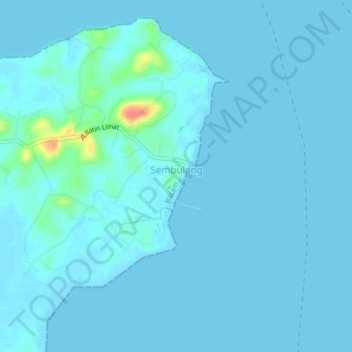 Galangの地形図、標高、地勢