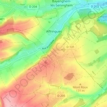 Saint-Pierreの地形図、標高、地勢