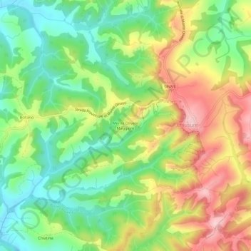 Monte Oliveto Maggioreの地形図、標高、地勢