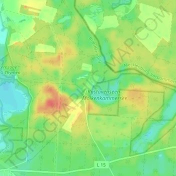 Neuthymenの地形図、標高、地勢