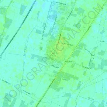 Altedoの地形図、標高、地勢
