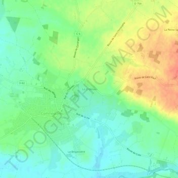 Le Châteauの地形図、標高、地勢