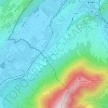 Gallmistの地形図、標高、地勢