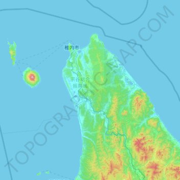 天塩郡の地形図、標高、地勢