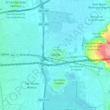 Lerma de Villadaの地形図、標高、地勢