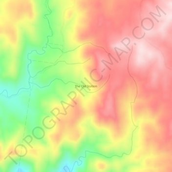 The Old Stationの地形図、標高、地勢