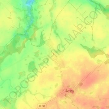 Ganschendorfの地形図、標高、地勢