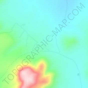 Bishop Placeの地形図、標高、地勢