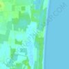 Woodend Beachの地形図、標高、地勢