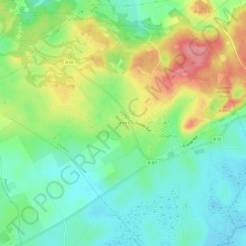 Le Platの地形図、標高、地勢