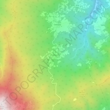 Farfanaroの地形図、標高、地勢