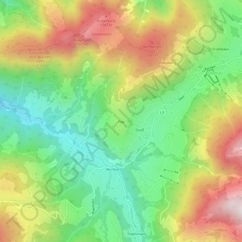 Eggの地形図、標高、地勢