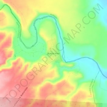 Buena Vistaの地形図、標高、地勢