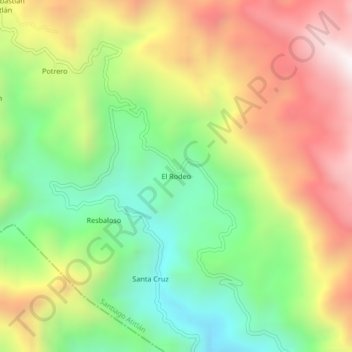 El Rodeoの地形図、標高、地勢