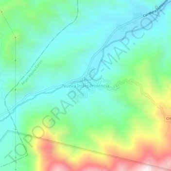Nueva Independenciaの地形図、標高、地勢
