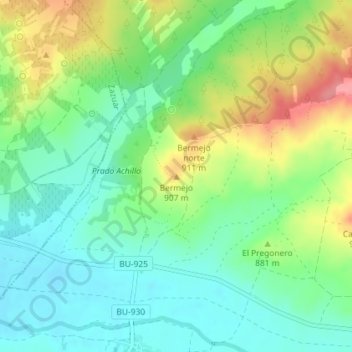 Bermejoの地形図、標高、地勢