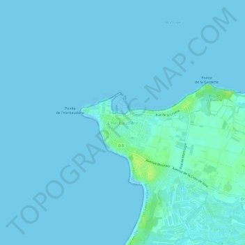L'Herbaudièreの地形図、標高、地勢