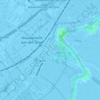 's-Gravenwegの地形図、標高、地勢