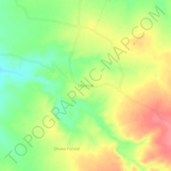 Dhurnalの地形図、標高、地勢