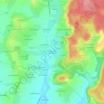 Résidence du Petit Moulinの地形図、標高、地勢