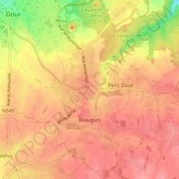 Rouge Bonnetの地形図、標高、地勢