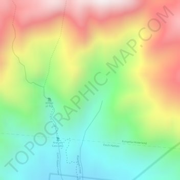 Finch Hatton Gorgeの地形図、標高、地勢