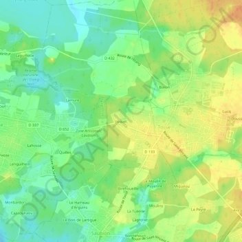 Jisquetの地形図、標高、地勢