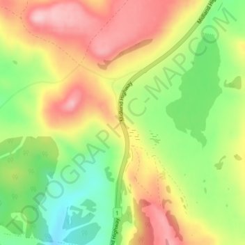 Spring Hillの地形図、標高、地勢