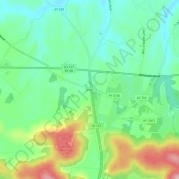 Snowの地形図、標高、地勢
