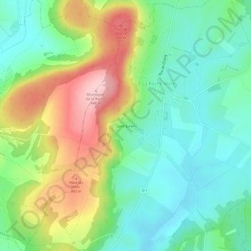 Saint-Julienの地形図、標高、地勢
