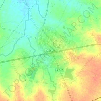 Murudの地形図、標高、地勢