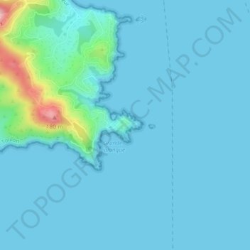 Cap Bénatの地形図、標高、地勢