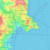 Torquayの地形図、標高、地勢