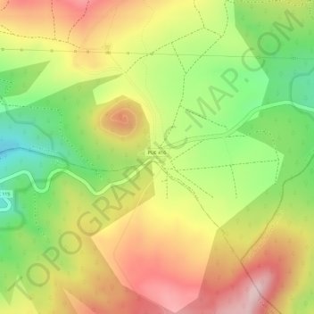Paso de Cortésの地形図、標高、地勢