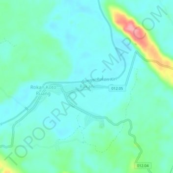 Rokanの地形図、標高、地勢