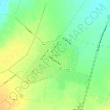 Tilisaraoの地形図、標高、地勢