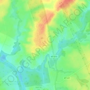 Guiaの地形図、標高、地勢