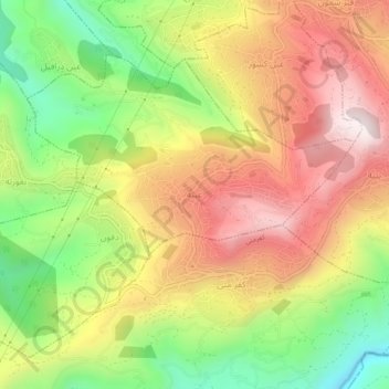 Abeyの地形図、標高、地勢