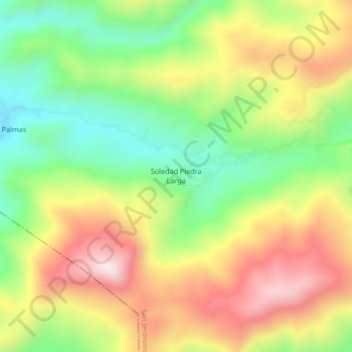 Soledad Piedra Largaの地形図、標高、地勢